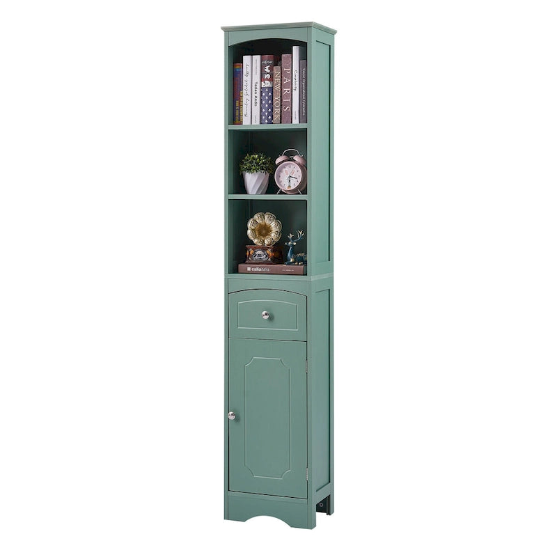 Tall Bathroom Cabinet, Freestanding Storage Cabinet with Drawer& Adjustable Shelf