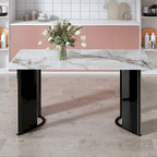 Brown Rectangular Dining Table with 4 Chairs, Modern Style