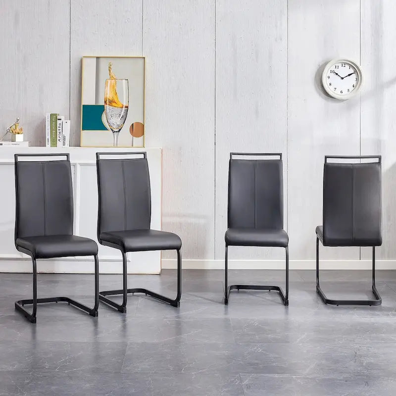 Brown Rectangular Dining Table with 4 Chairs, Modern Style