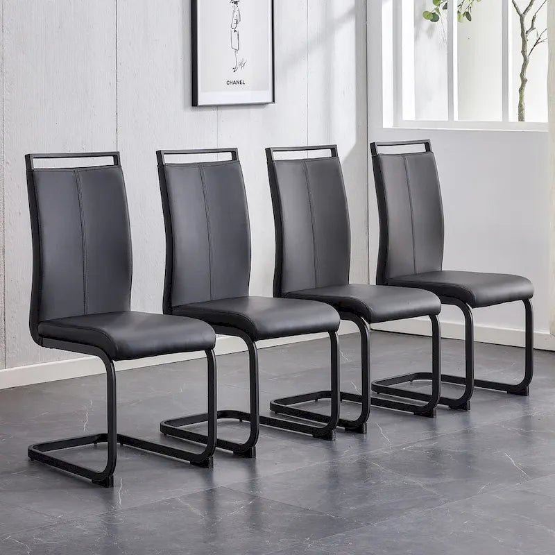 Brown Rectangular Dining Table with 4 Chairs, Modern Style