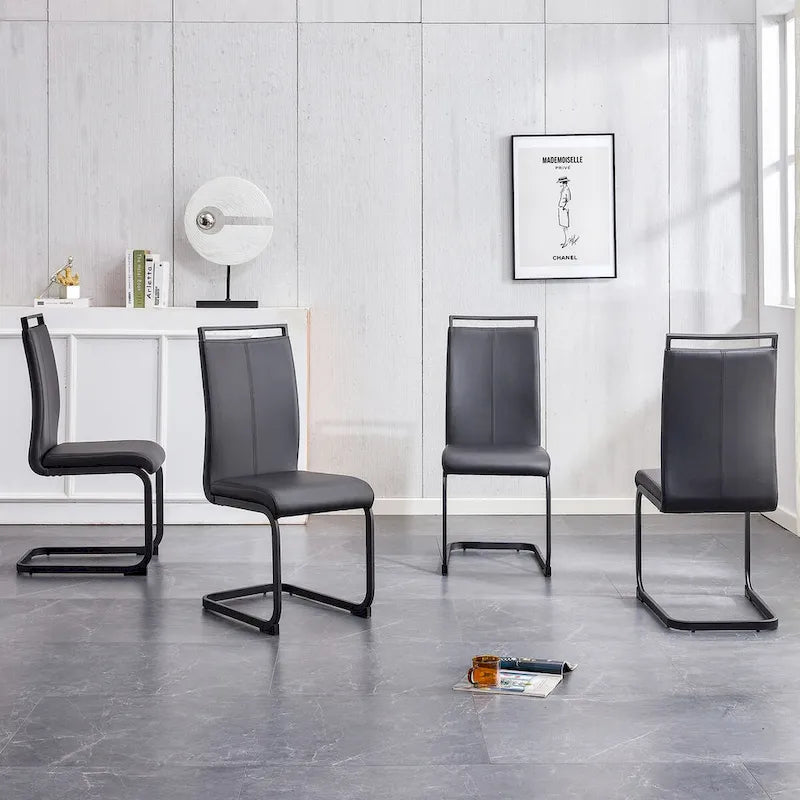 Brown Rectangular Dining Table with 4 Chairs, Modern Style