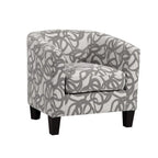 Multi-Color Faux Leather & Fabric Barrel Accent Chair – Single Seat