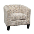 Multi-Color Faux Leather & Fabric Barrel Accent Chair – Single Seat