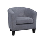 Multi-Color Faux Leather & Fabric Barrel Accent Chair – Single Seat