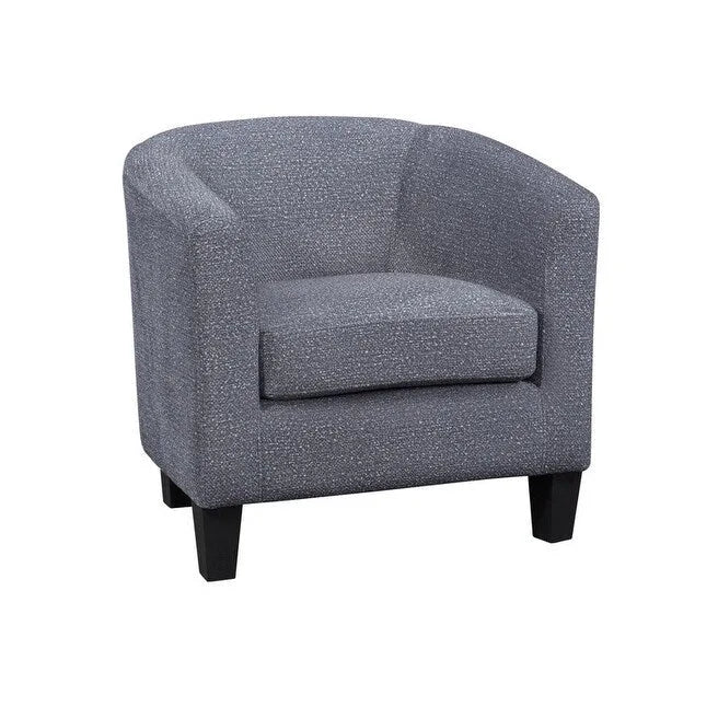 Multi-Color Faux Leather & Fabric Barrel Accent Chair – Single Seat