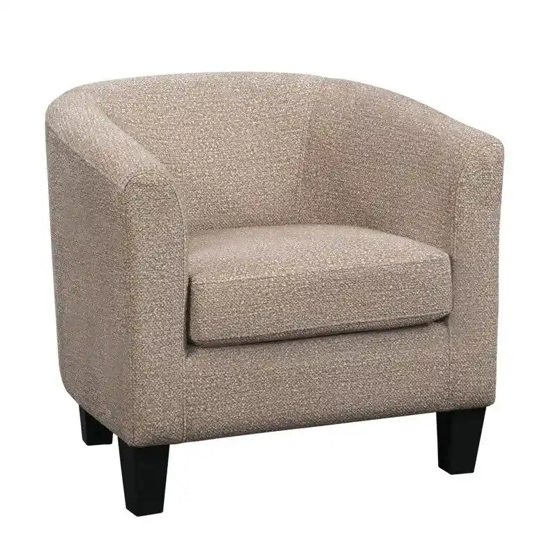 Multi-Color Faux Leather & Fabric Barrel Accent Chair – Single Seat