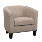 Multi-Color Faux Leather & Fabric Barrel Accent Chair – Single Seat