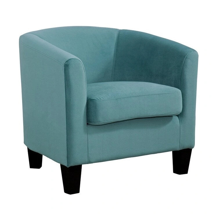 Multi-Color Faux Leather & Fabric Barrel Accent Chair – Single Seat