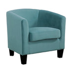 Multi-Color Faux Leather & Fabric Barrel Accent Chair – Single Seat