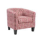 Multi-Color Faux Leather & Fabric Barrel Accent Chair – Single Seat