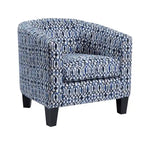 Multi-Color Faux Leather & Fabric Barrel Accent Chair – Single Seat