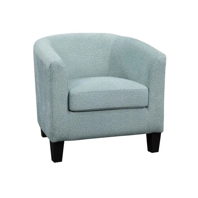 Multi-Color Faux Leather & Fabric Barrel Accent Chair – Single Seat