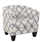 Multi-Color Faux Leather & Fabric Barrel Accent Chair – Single Seat