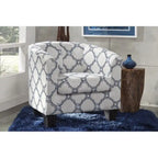 Multi-Color Faux Leather & Fabric Barrel Accent Chair – Single Seat
