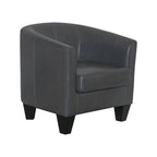 Multi-Color Faux Leather & Fabric Barrel Accent Chair – Single Seat