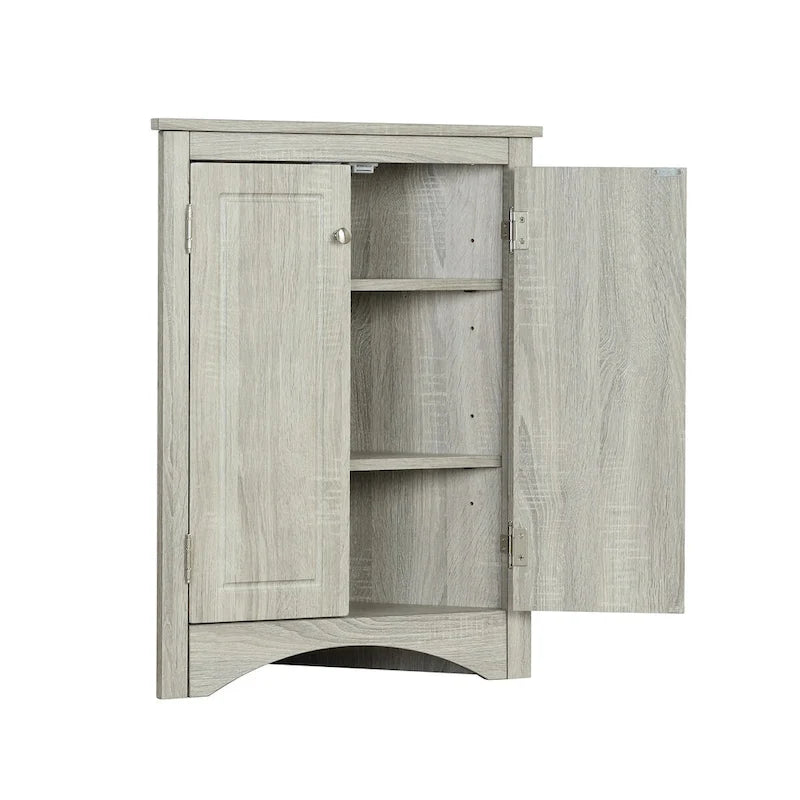 MDF Triangle Corner Cabinet with Adjustable Shelves