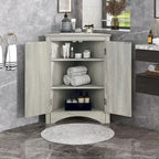 Triangle Corner Shelf Cabinet – Oak / Marble / Black / Blue / Grey / White, Open Style, Single