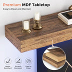 White/Black T-Shape Console Table with LED Light, Entryway Sofa Table