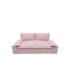 Pink Velvet 3-in-1 Pull-Out Queen Sofa Bed, 2-Person