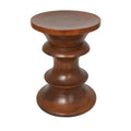 Brown Round Albizia Wood Side Table, Geometric Style, Single Use