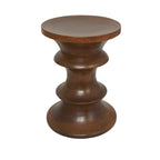 Brown Round Albizia Wood Side Table, Geometric Style, Single Use
