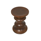 Brown Round Albizia Wood Side Table, Geometric Style, Single Use