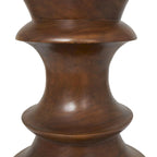 Brown Round Albizia Wood Side Table, Geometric Style, Single Use