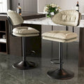 Swivel Counter Bar Stool with Back & Footrest, Set of 2, Multiple Colors