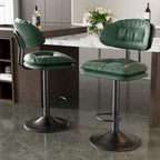 Swivel Counter Bar Stool with Back & Footrest, Set of 2, Multiple Colors