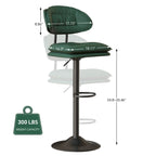 Swivel Counter Bar Stool with Back & Footrest, Set of 2, Multiple Colors