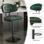 Swivel Counter Bar Stool with Back & Footrest, Set of 2, Multiple Colors
