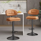 Swivel Counter Bar Stool with Back & Footrest, Set of 2, Multiple Colors