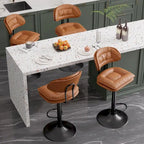 Swivel Counter Bar Stool with Back & Footrest, Set of 2, Multiple Colors