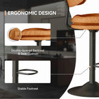 Swivel Counter Bar Stool with Back & Footrest, Set of 2, Multiple Colors