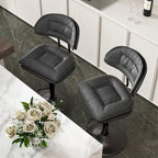 Swivel Counter Bar Stool with Back & Footrest, Set of 2, Multiple Colors