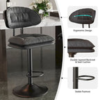 Swivel Counter Bar Stool with Back & Footrest, Set of 2, Multiple Colors