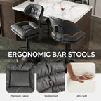 Swivel Counter Bar Stool with Back & Footrest, Set of 2, Multiple Colors
