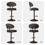Swivel Counter Bar Stool with Back & Footrest, Set of 2, Multiple Colors