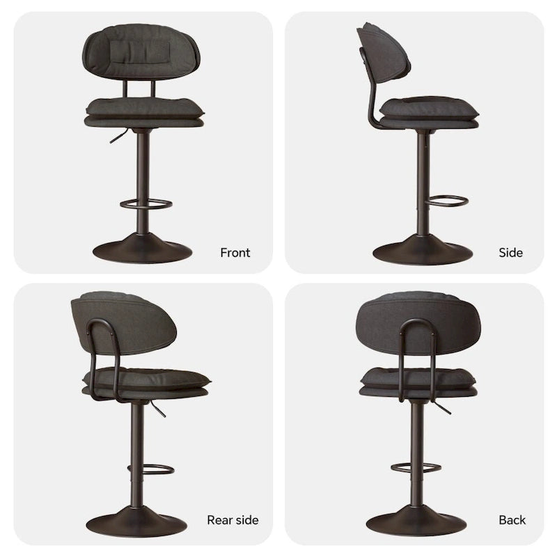 Swivel Counter Bar Stool with Back & Footrest, Set of 2, Multiple Colors
