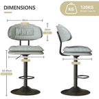 Swivel Counter Bar Stool with Back & Footrest, Set of 2, Multiple Colors