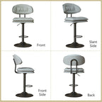 Swivel Counter Bar Stool with Back & Footrest, Set of 2, Multiple Colors
