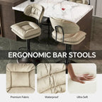 Swivel Counter Bar Stool with Back & Footrest, Set of 2, Multiple Colors