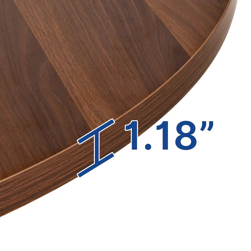 Brown/Black & White/Gold Faux Marble Round Dining Table, Seats 4–6