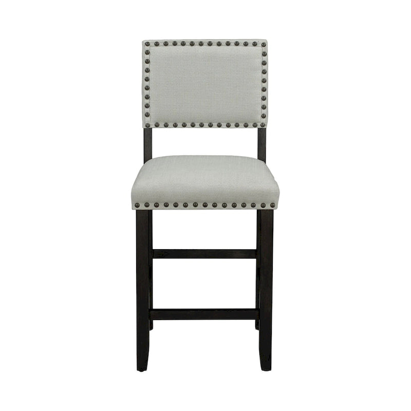 Black & Beige Counter Height Dining Set for 5 (1 Table + 4 Chairs)