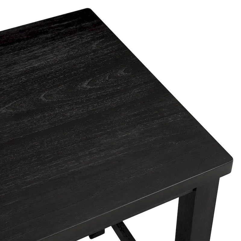 Black & Beige Counter Height Dining Set for 5 (1 Table + 4 Chairs)