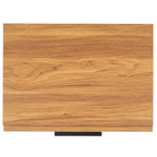 Oak/Black 2-Drawer Nightstand with Metal Legs
