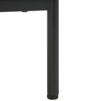 Oak/Black 2-Drawer Nightstand with Metal Legs