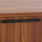 Oak/Black 2-Drawer Nightstand with Metal Legs